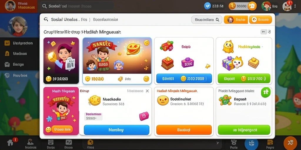 Tangkapan layar menunjukkan antarmuka multiplayer yang interaktif.