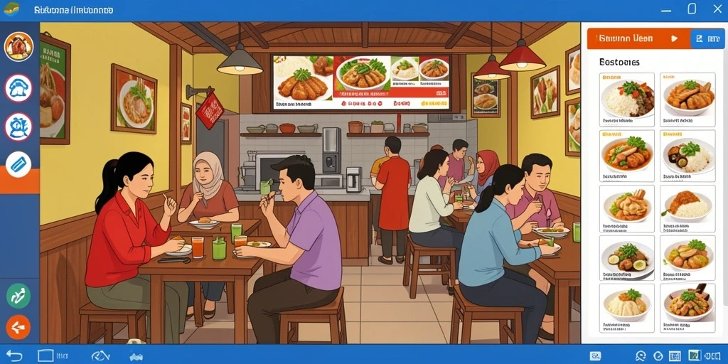 Pengaturan dunia yang luas dan penuh warna.